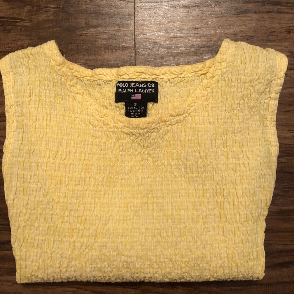 Vintage cropped yellow Polo Jeans Co top